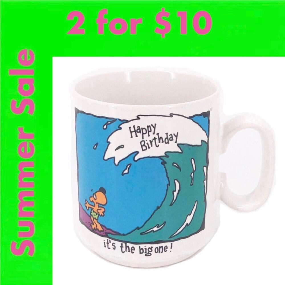 90s Happy Birthday Its the Big One coffee mug 1990s vintage SALE